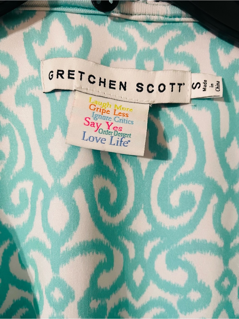 Gretchen Scott Jersey Ruffleneck Dress Arabesque Sz S - Picture 2 of 6